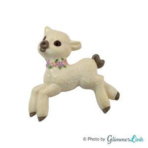 Vintage 1983 Hallmark Running Lamb Easter Spring Plastic Brooch